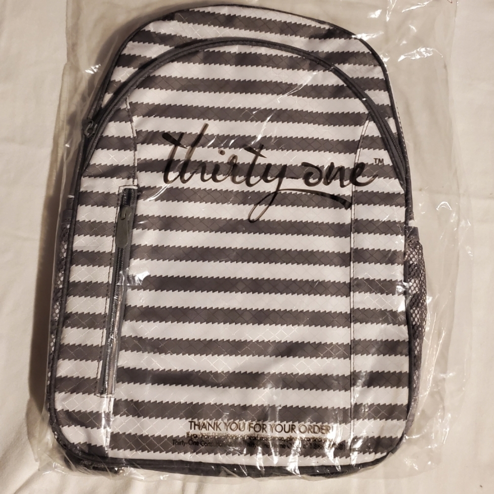 Thirty One Hostess Exclusive Backpack-Gray Wave - Retired